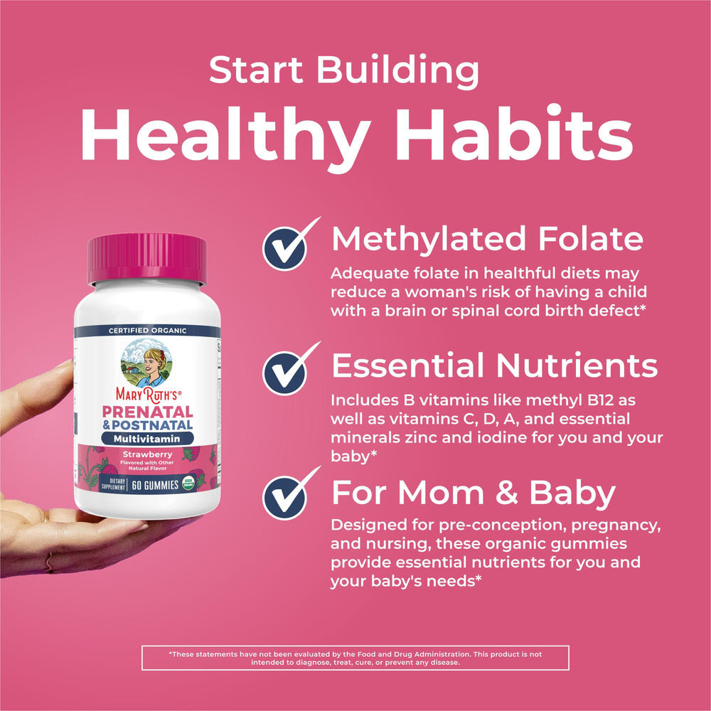 Iodine and zinc minerals in prenatal vitamins ingredient panel