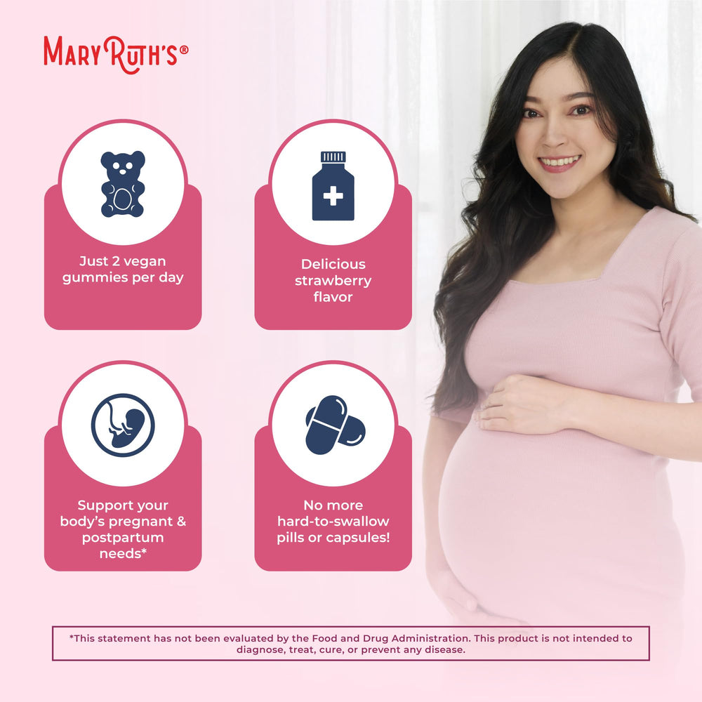 Vegan, Non-GMO, gelatin-free prenatal gummies