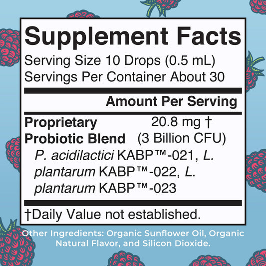 MaryRuth Organics drops pour demonstrates easy dosing for daily probiotic support.