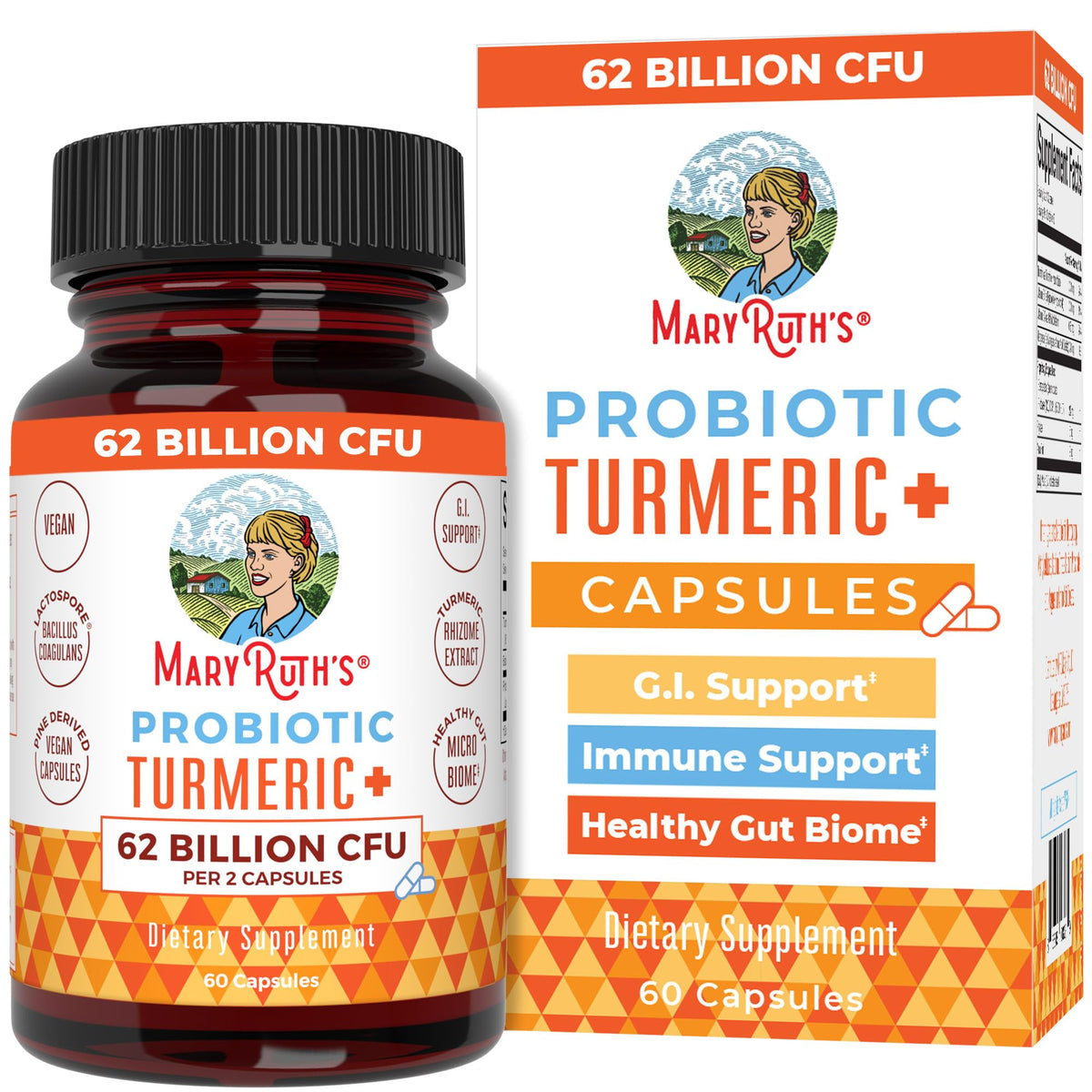MaryRuth Organics Probiotic Turmeric + GI Support bottle front