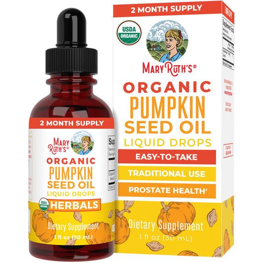 MaryRuth Organics Pumpkin Seed Oil cold-pressed bottle with 60 servings