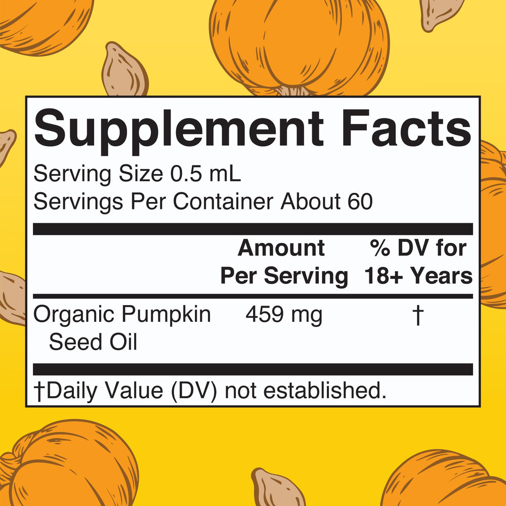Dropper releasing pumpkin seed oil drops