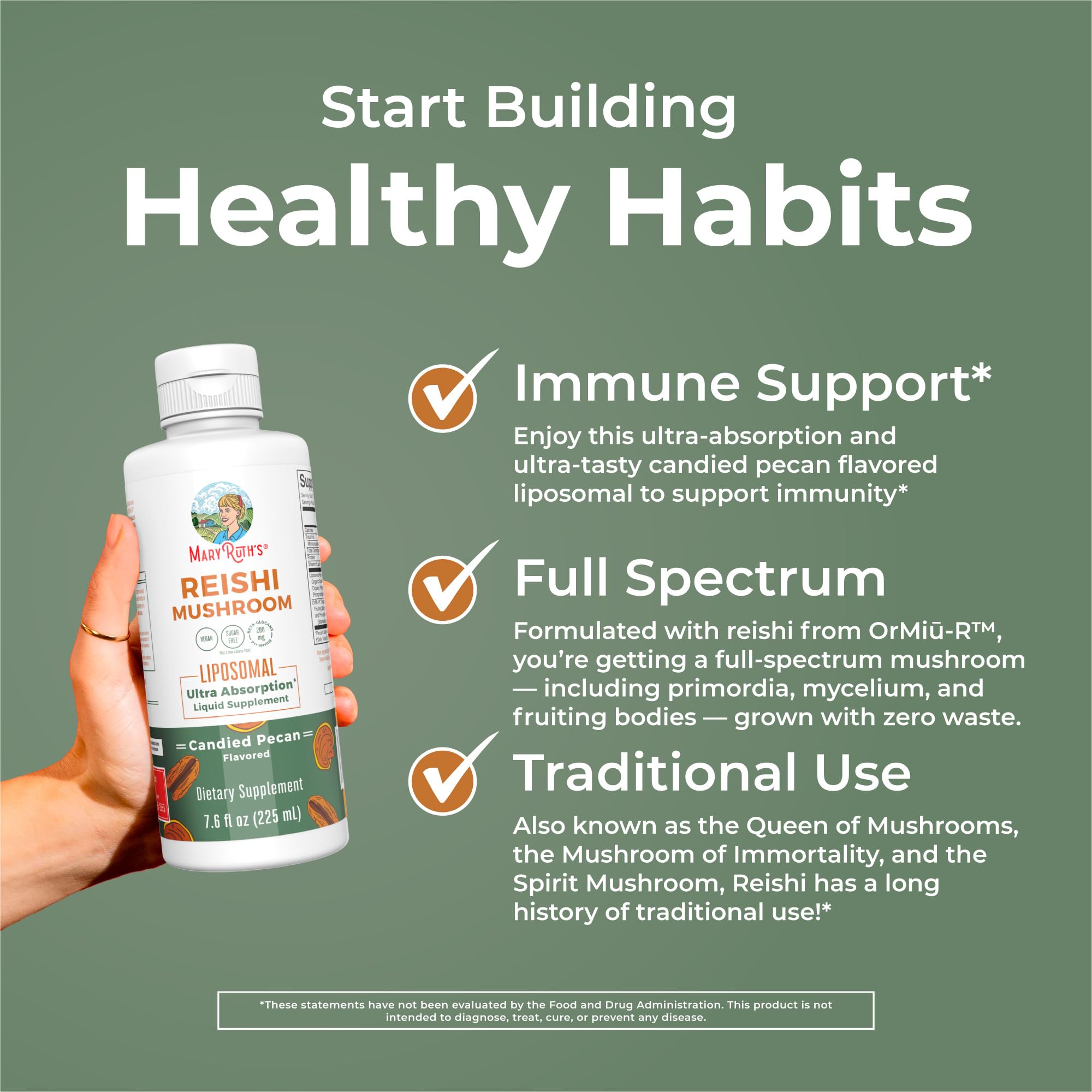 Candied pecan flavored liquid reishi supplement