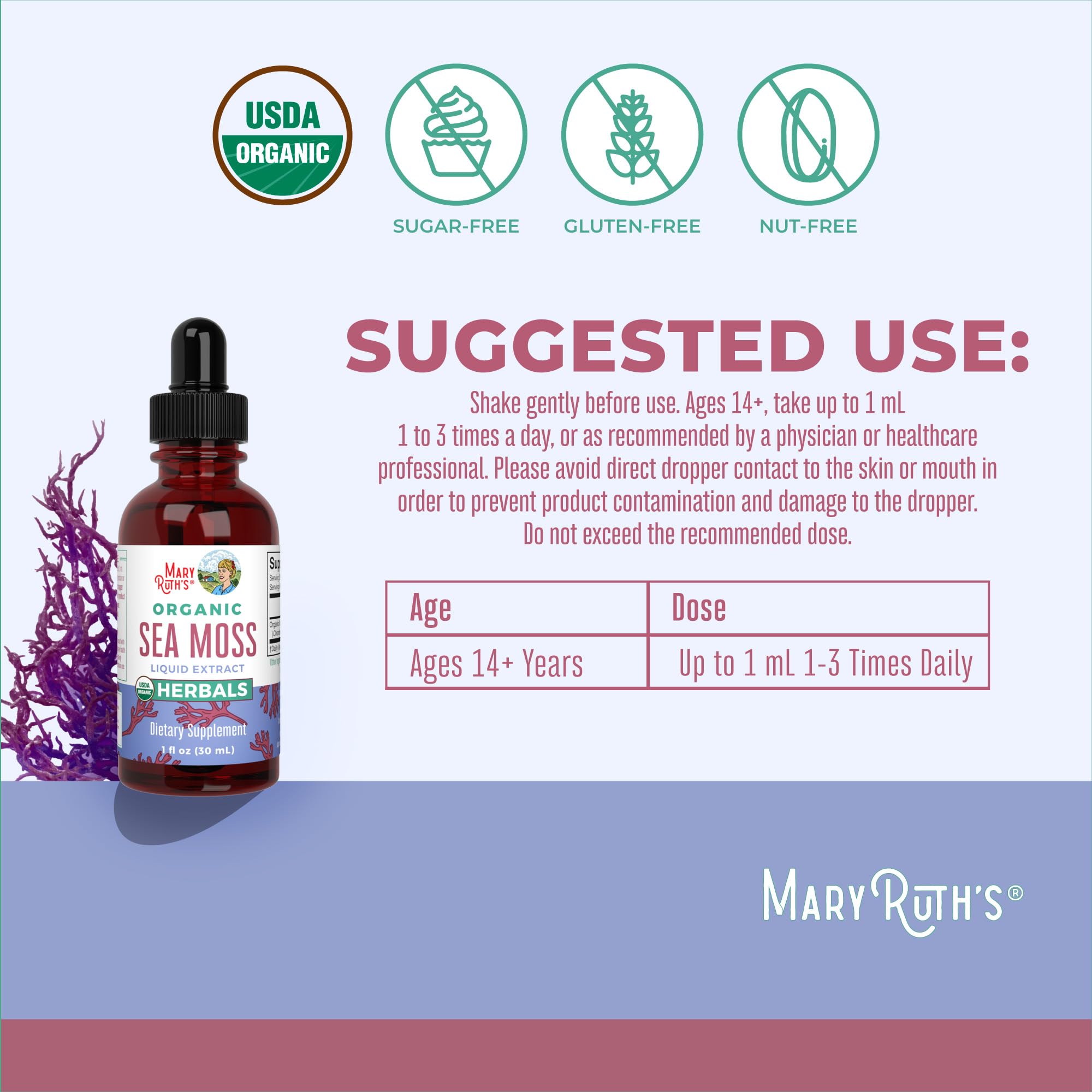 Ingredients: Organic Irish Moss, glycerin, water, natural flavor