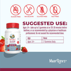 Sleep Gummies bottle with No Melatonin claim