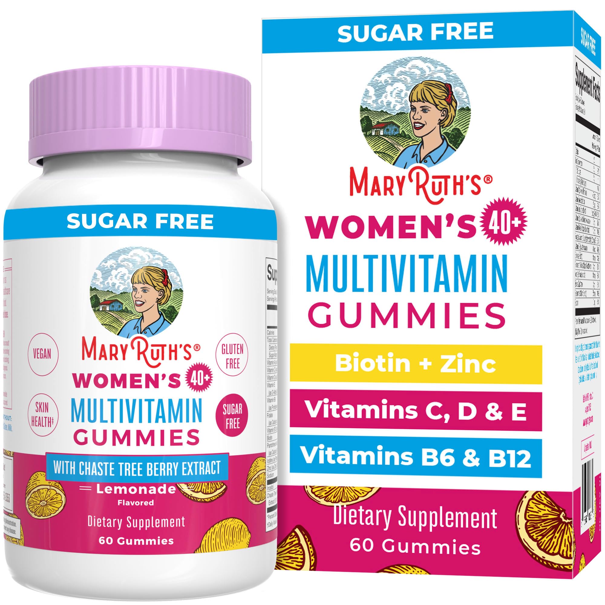 MaryRuth Organics Sugar Free Vegan Vitamin Gummy bottle front view