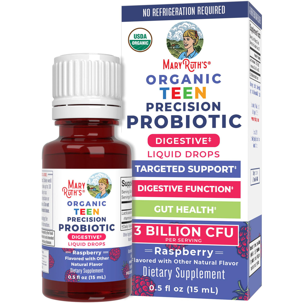 MaryRuth Organics Teen Probiotic Drops bottle – front view