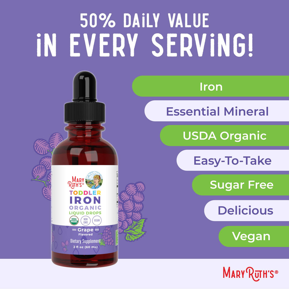 Lifestyle image showing a toddler-friendly supplement routine