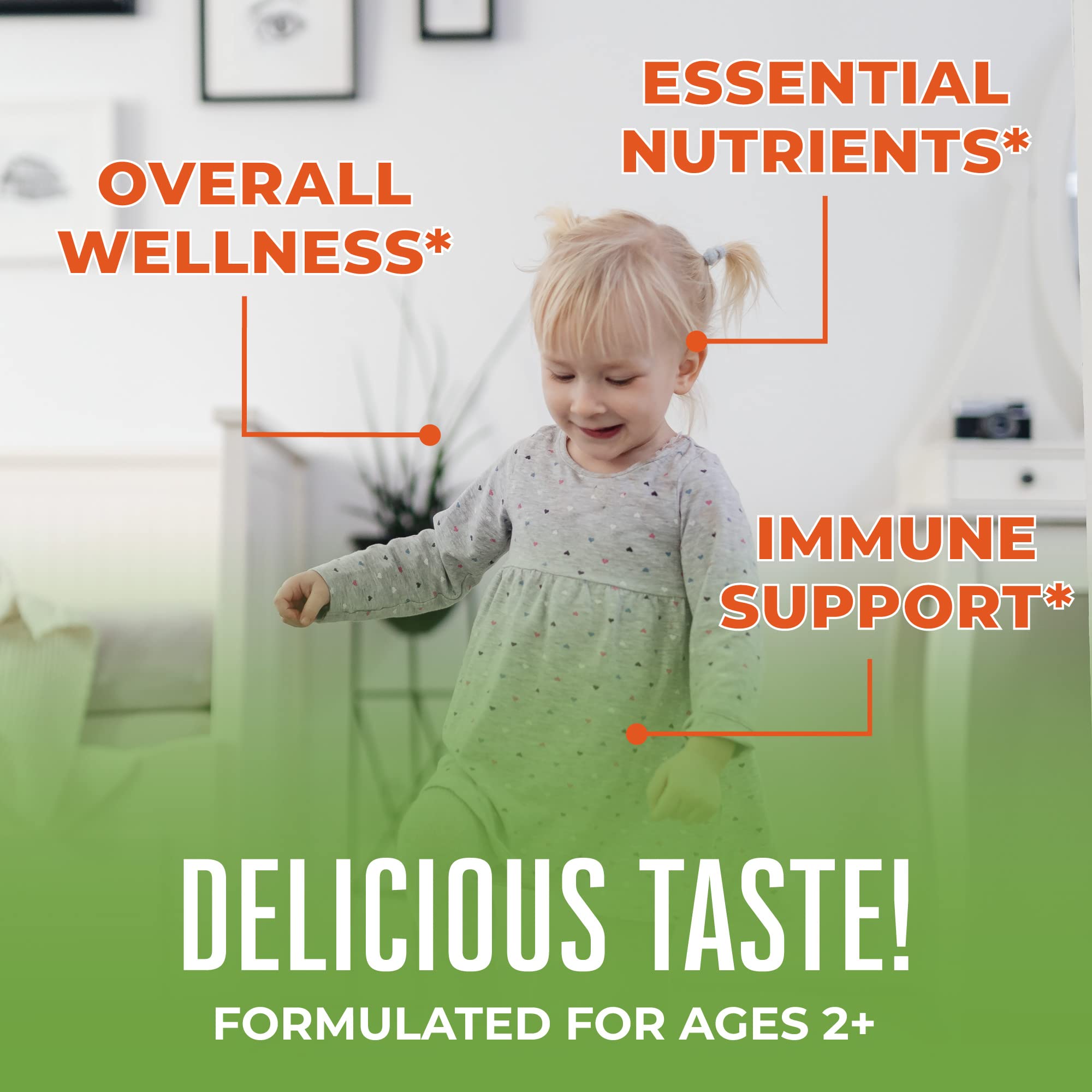 MaryRuth Organics Toddler Multivitamin Gummies bottle back label with nutrition facts