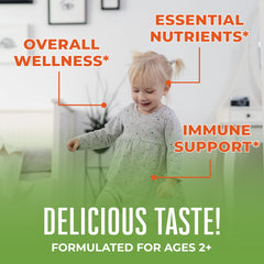 MaryRuth Organics Toddler Multivitamin Gummies bottle back label with nutrition facts