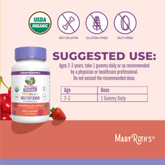 USDA Organic seal on MaryRuth toddler multivitamin packaging
