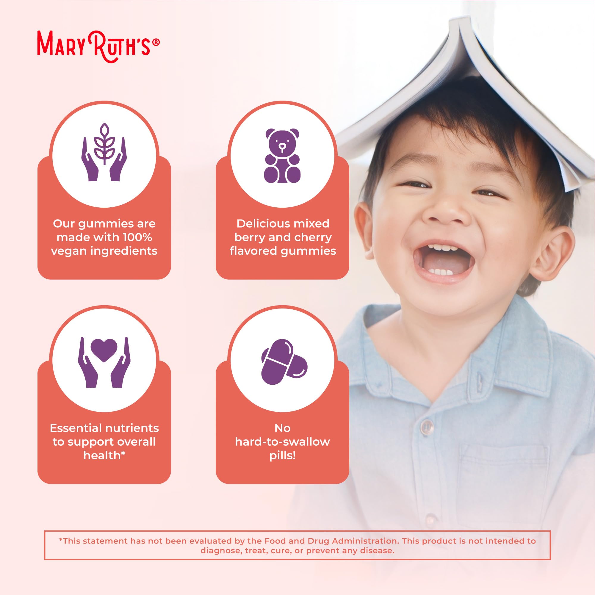 Vegan pectin based toddler multivitamin gummy label
