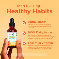 Orange and vanilla flavor liquid vitamin C drops for toddlers