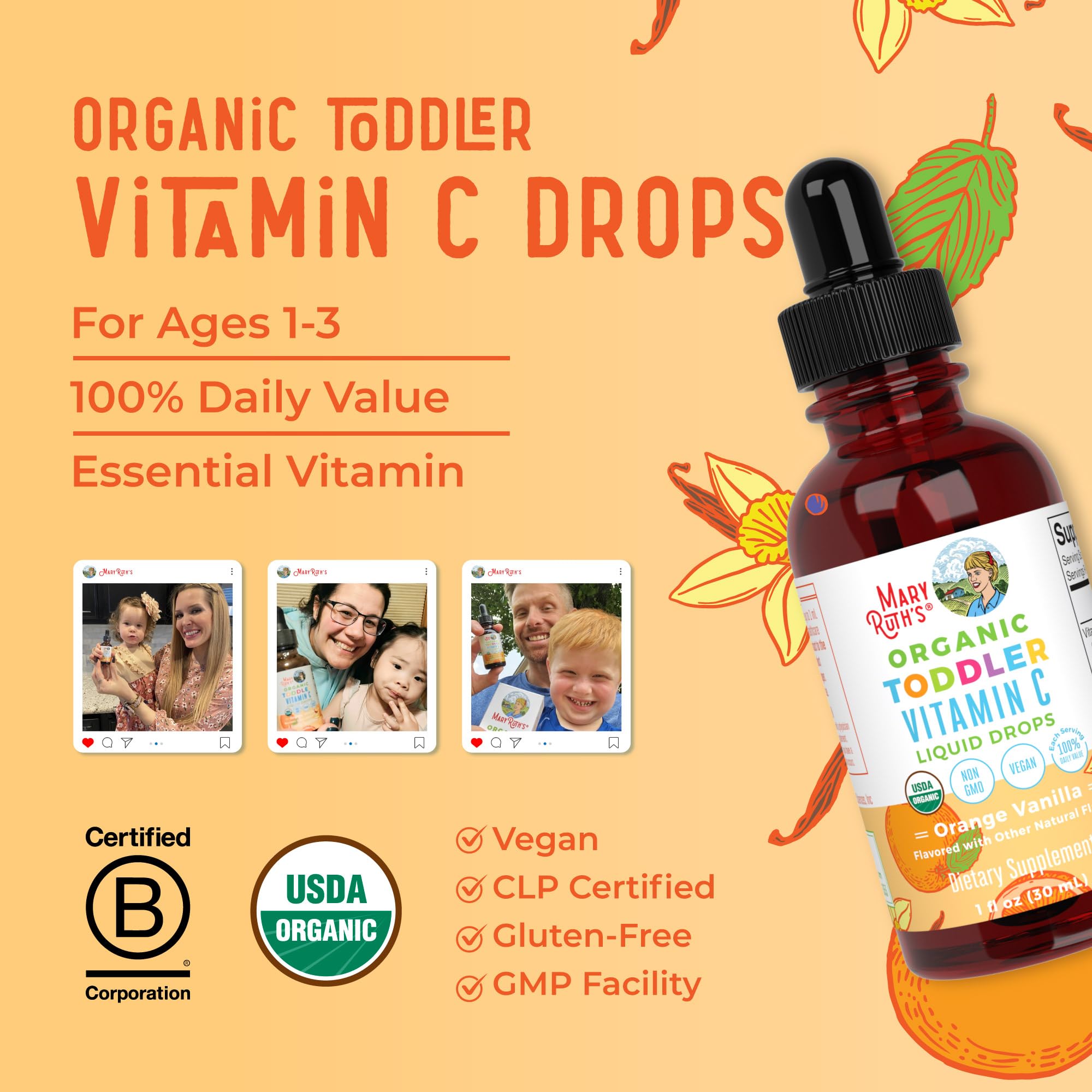 Vegan and organic lifestyle badges on product label
