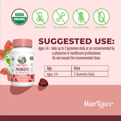 Front label of MaryRuth Organics Probiotic Gummies bottle