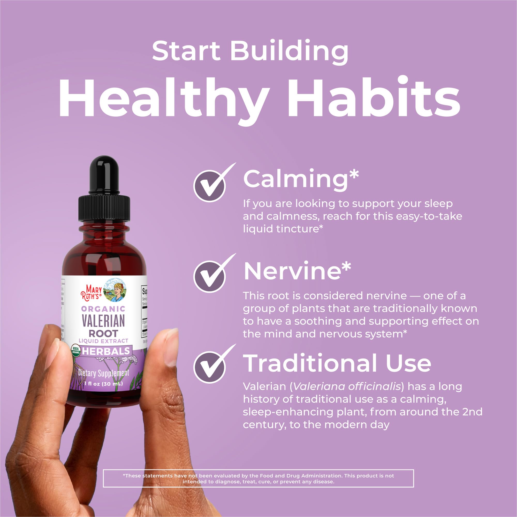 USDA Organic labeling on Valerian Root Drops bottle