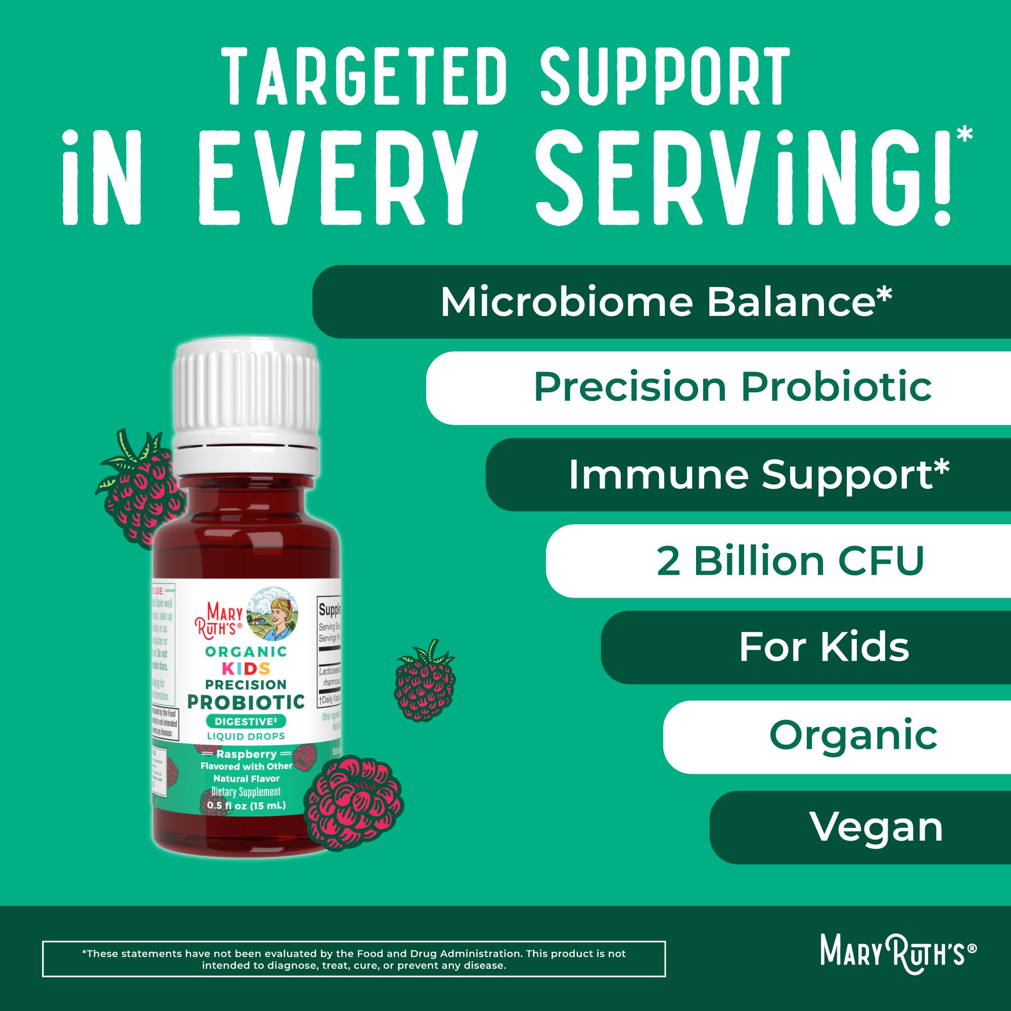 Vegan and Non-GMO badges for MaryRuth Organic products