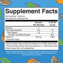 Close-up of orange Vitamin C gummies