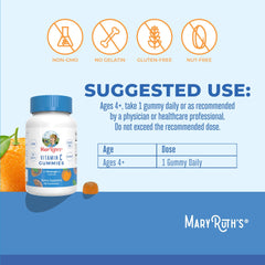 Ingredients and supplement facts for MaryRuth Vitamin C Gummies