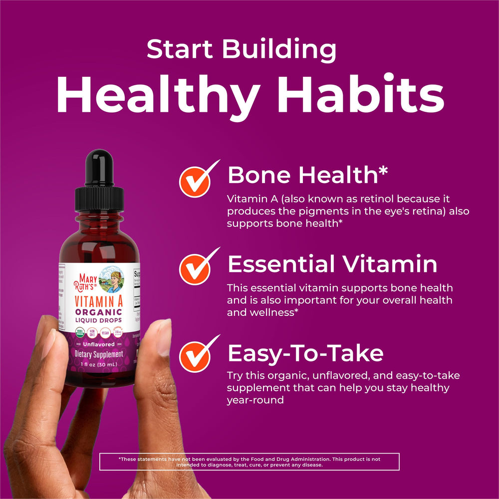 Vitamin A Organic Liquid Drops label English
