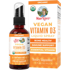 MaryRuth Organics Vitamin D3 Spray bottle showing USDA Organic status