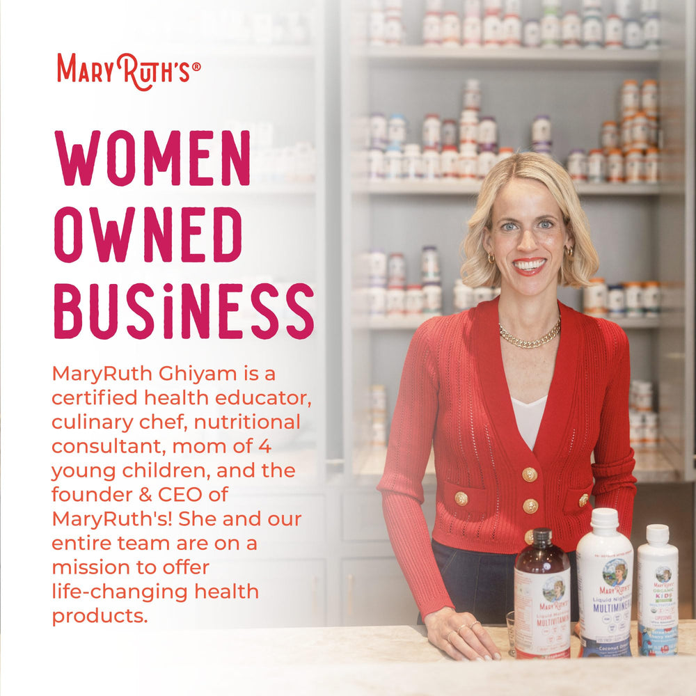 MaryRuth Organics women's health usage guide image illustrating simple routine.