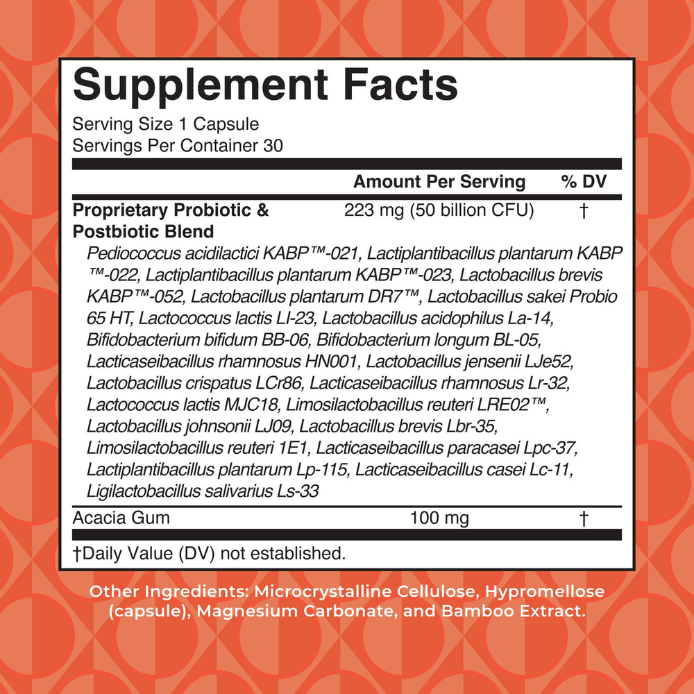 MaryRuth Organics women's probiotic bottle front view highlighting gut and immune health.
