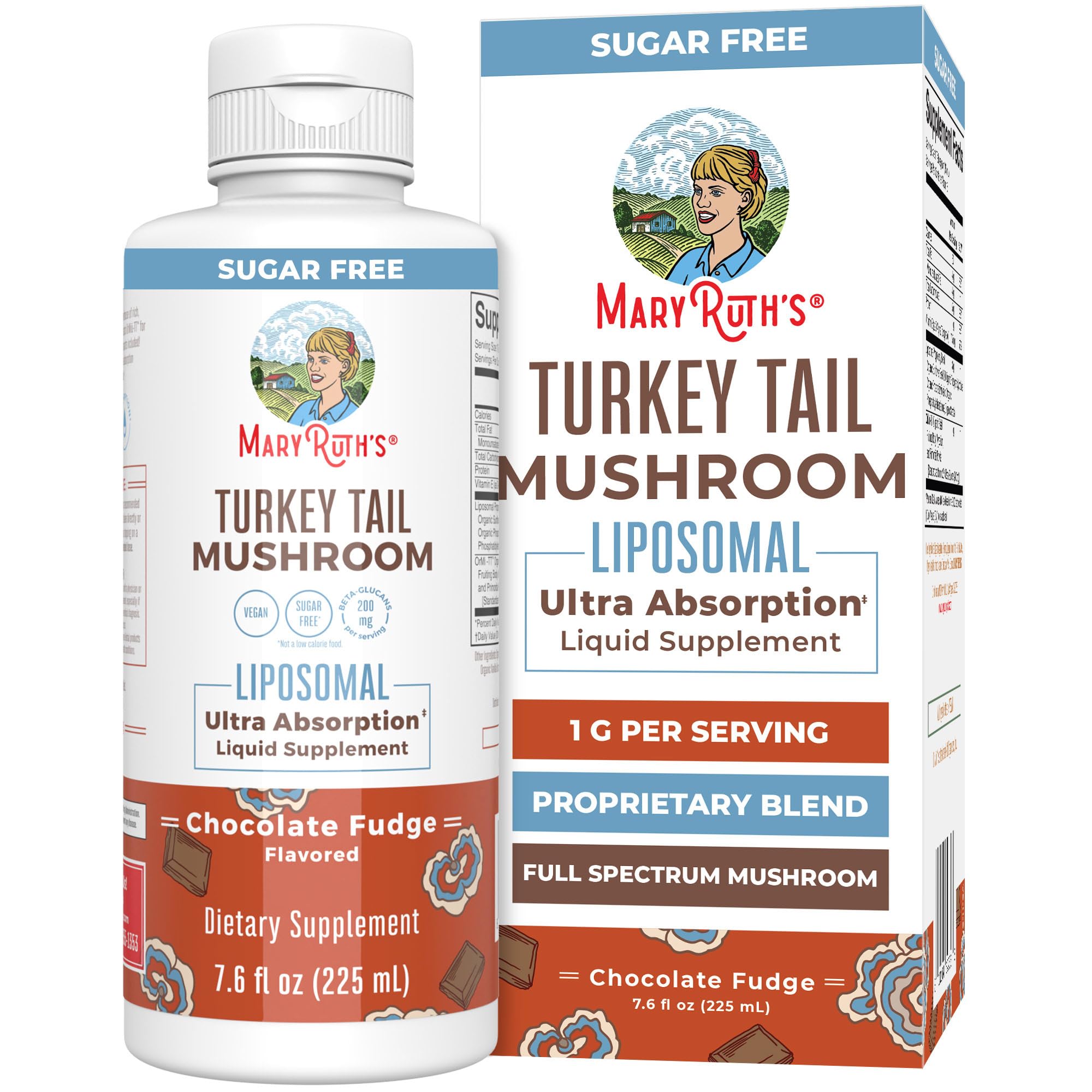 MaryRuth Organics Turkey Tail Liposomal Mushroom bottle label