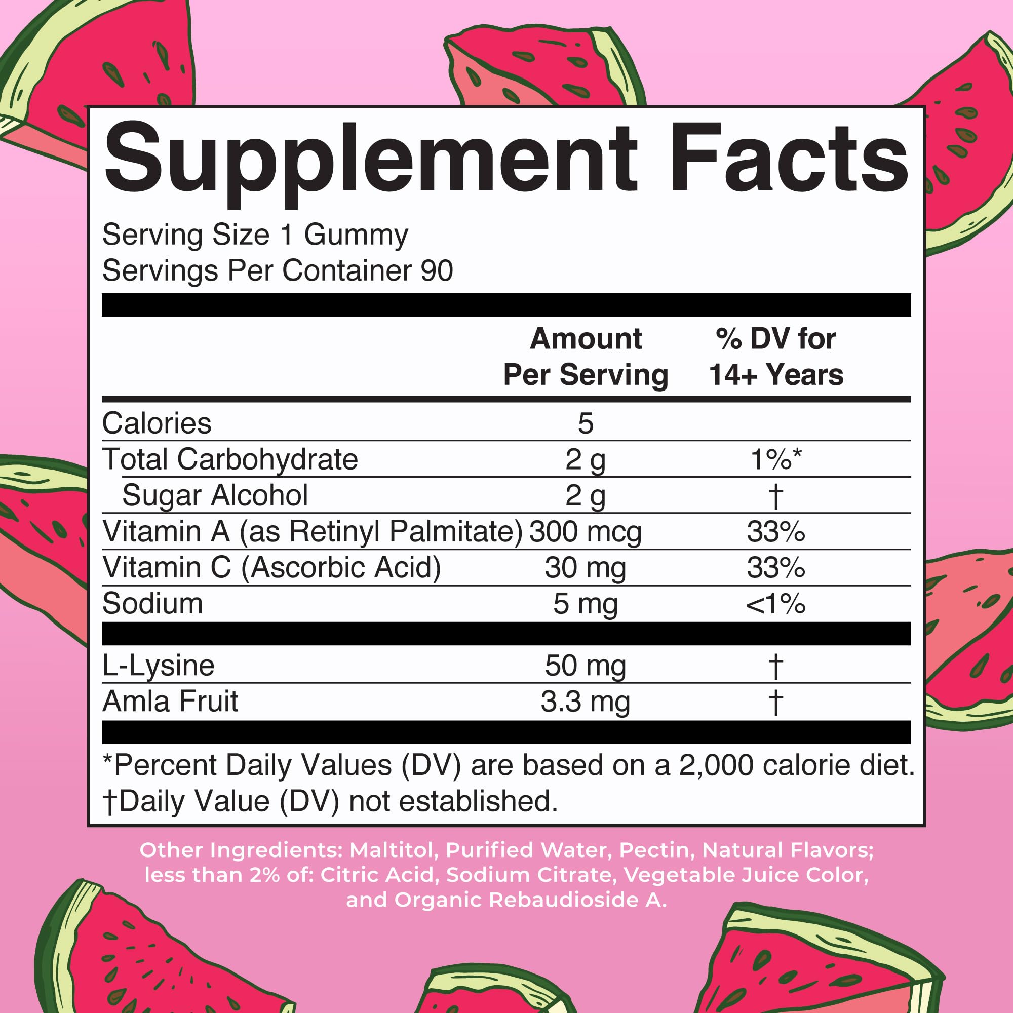 Watermelon flavored vegan collagen gummies close-up