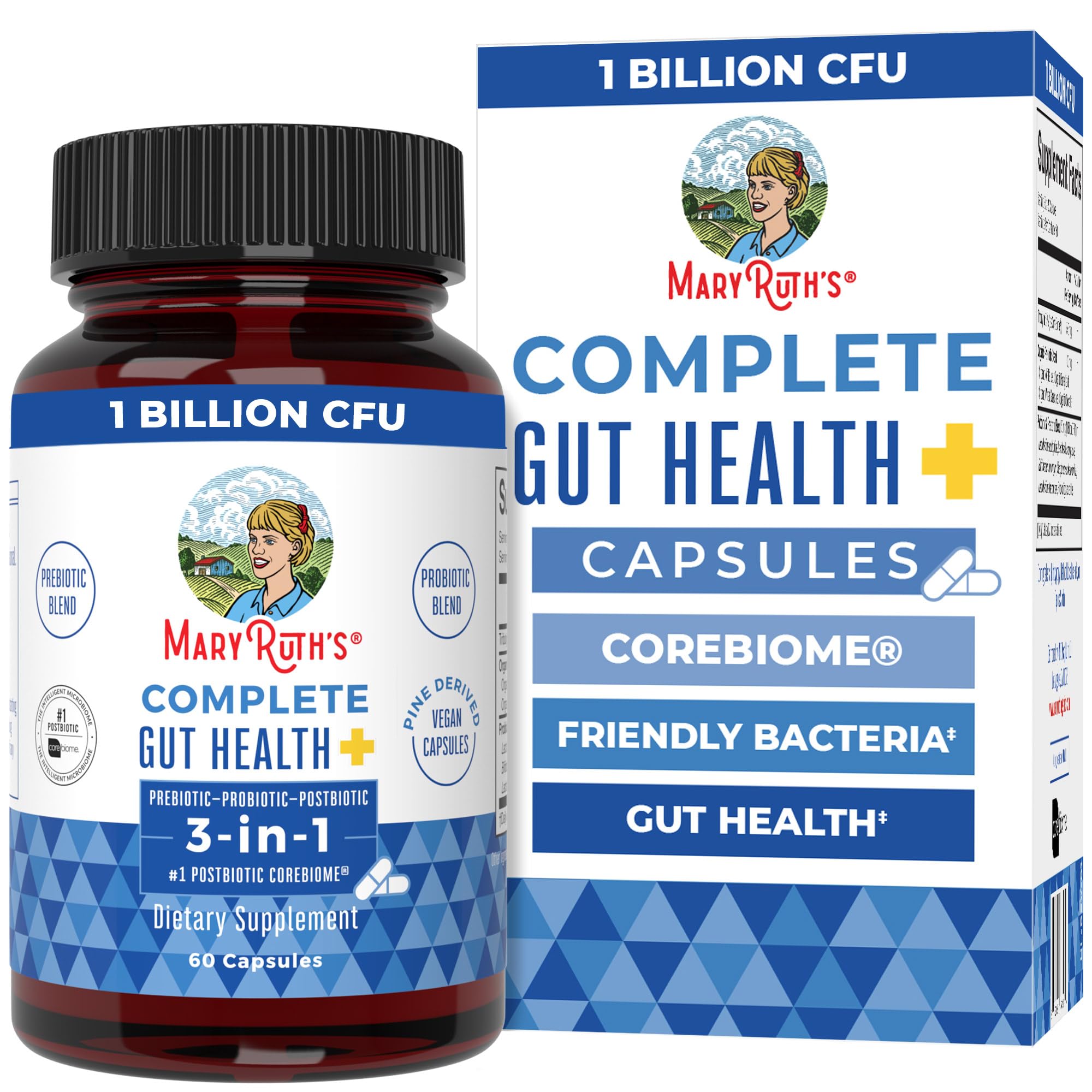 MaryRuth’s Complete Gut Health+ bottle supports daily gut balance.