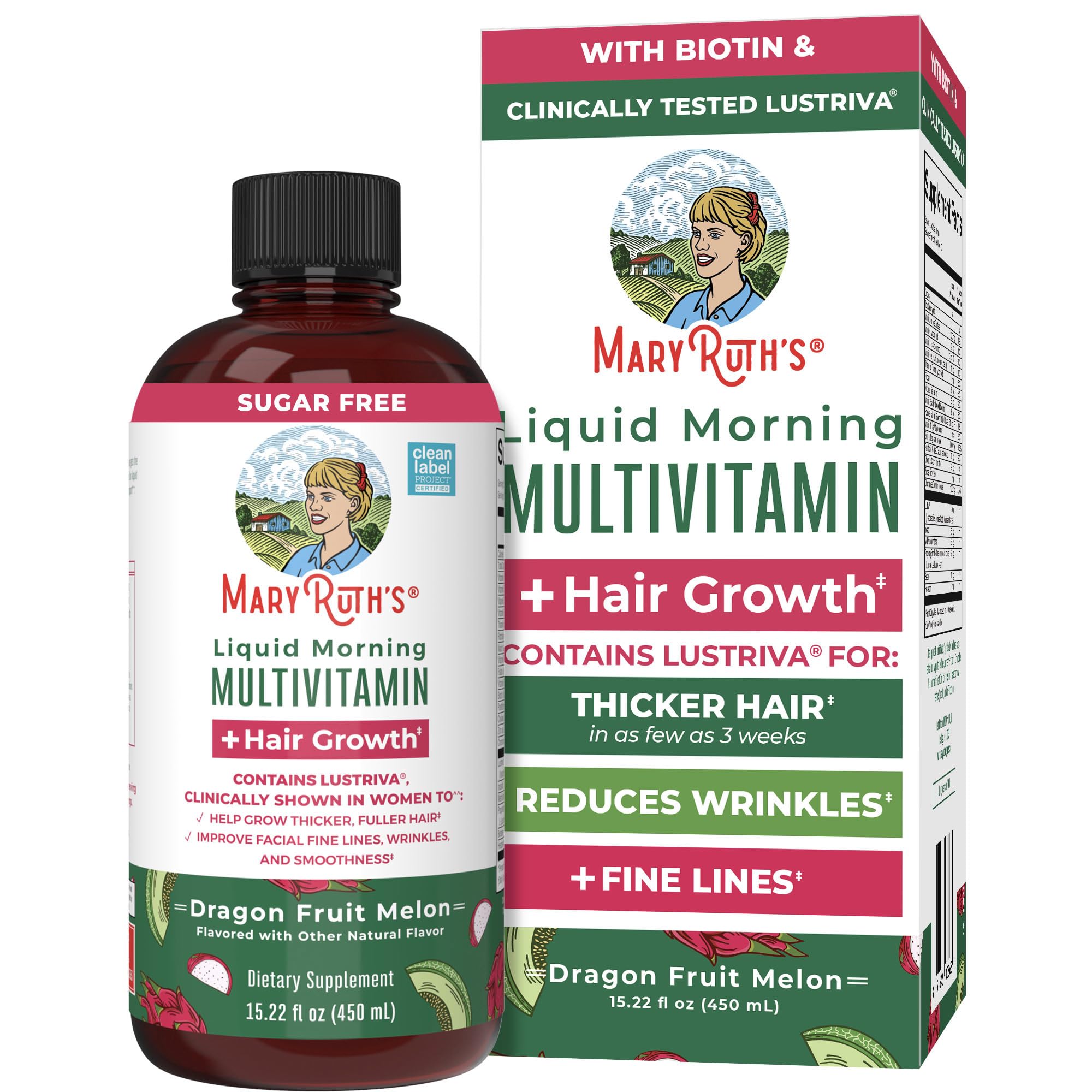MaryRuth's Liquid Multivitamin + Hair Growth bottle front view