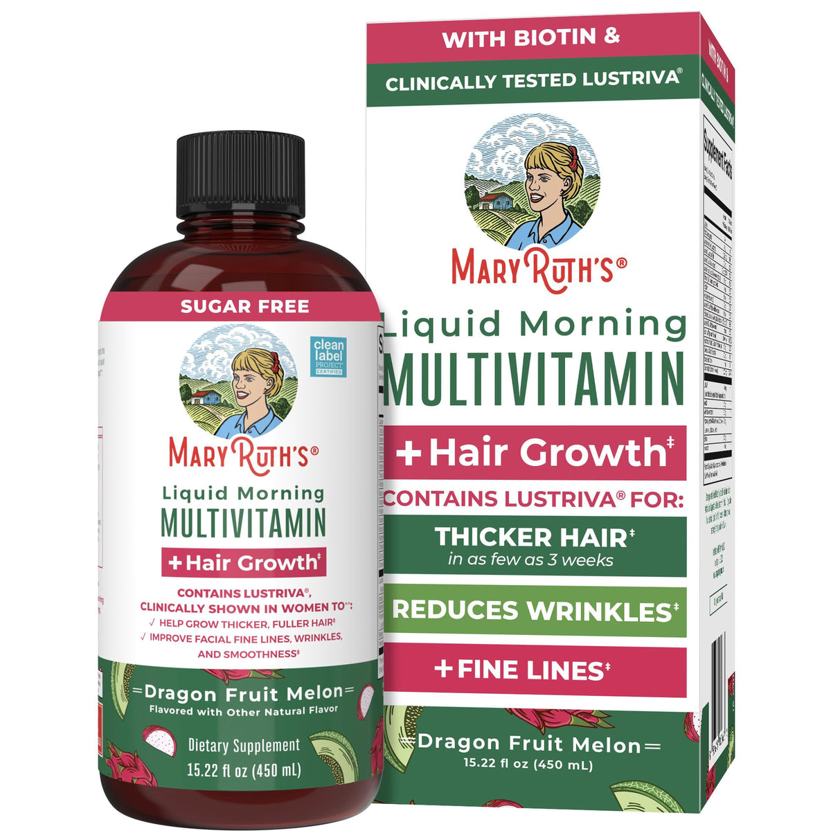 MaryRuth's Liquid Multivitamin + Hair Growth bottle front view