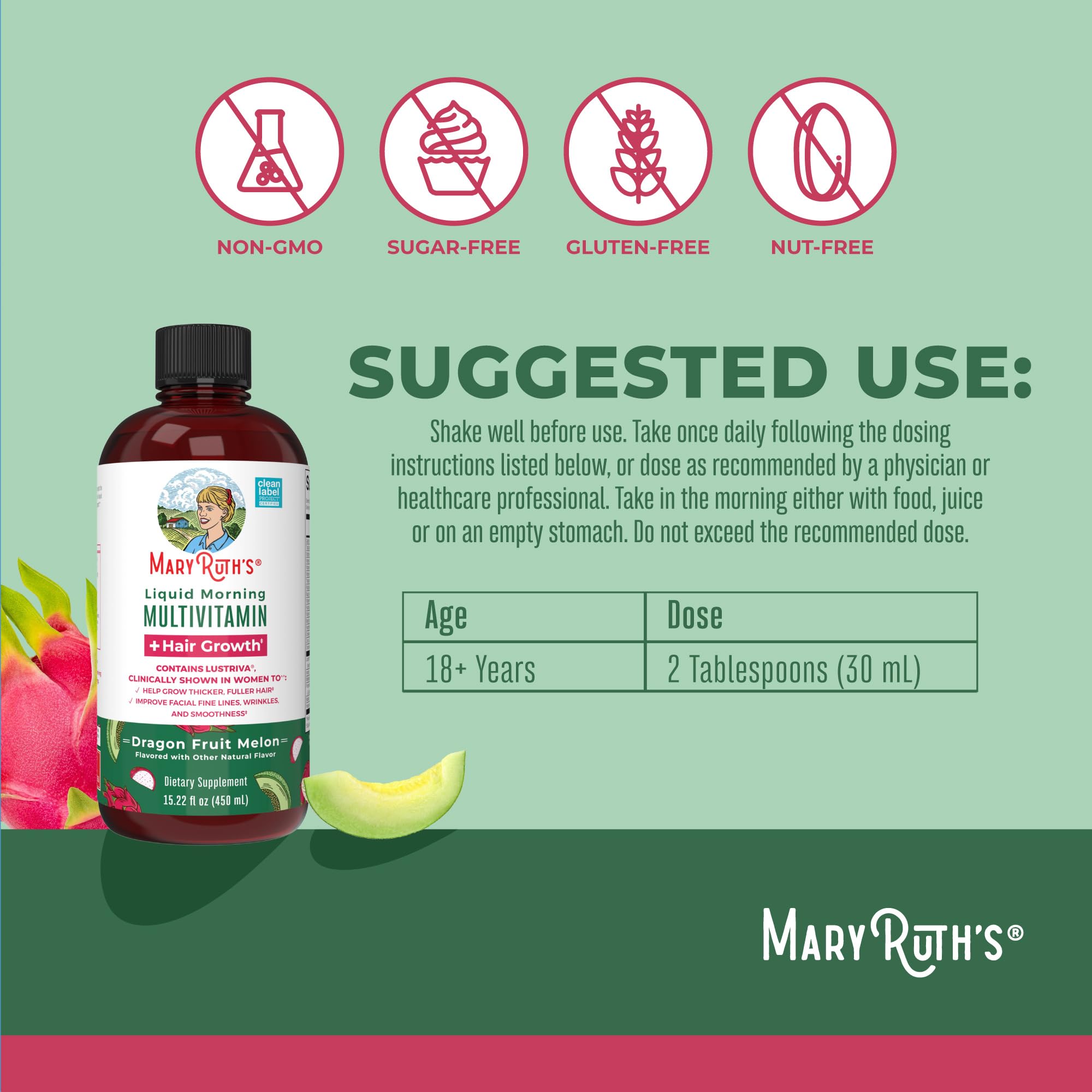 Close-up of product label showing Lustriva and Biotin 10000mcg