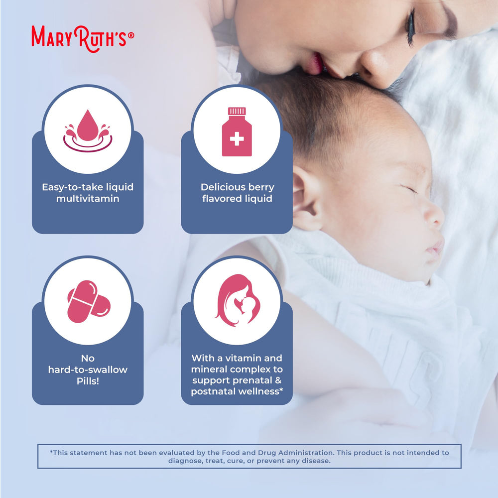 Non-GMO vitamin label for MaryRuth’s prenatal/postnatal supplement