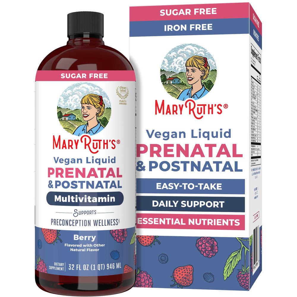 MaryRuth’s prenatal and postnatal liquid vitamins in a 32oz bottle