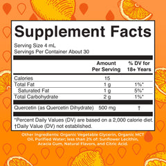 Front view of MaryRuth Quercetin Liquid Drops bottle with dropper