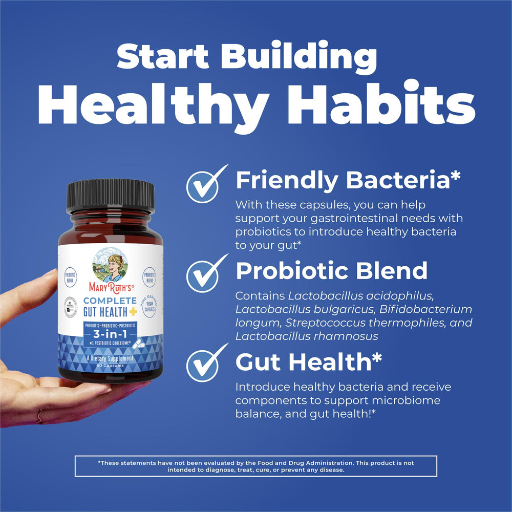 Vegan MaryRuth’s capsules suited for plant-based gut routines.