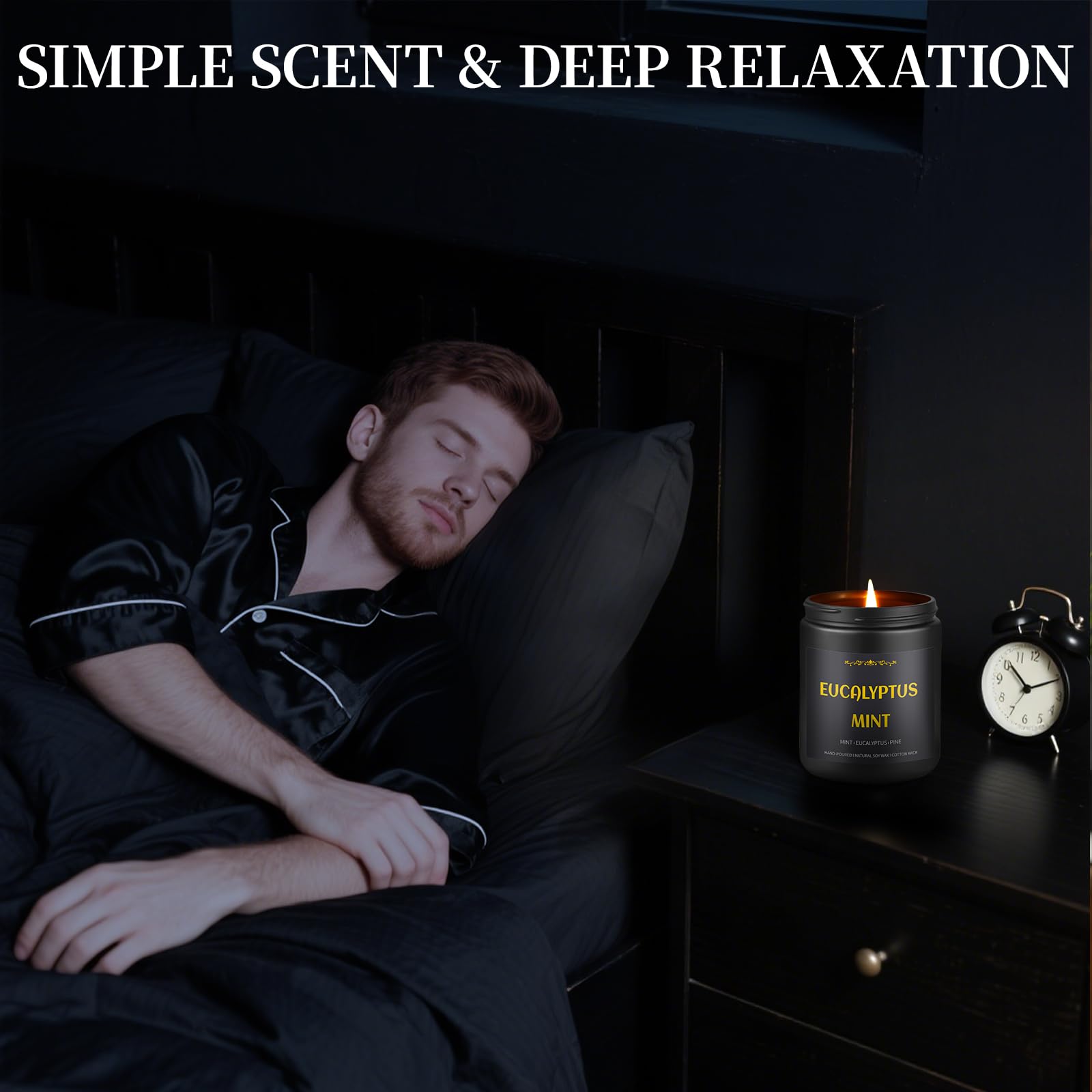 Masculine candle gift for him on a desk