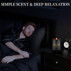 Masculine candle gift for him on a desk