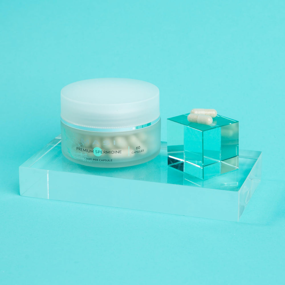 Vegan, non-GMO MASI Spermidine packaging and label