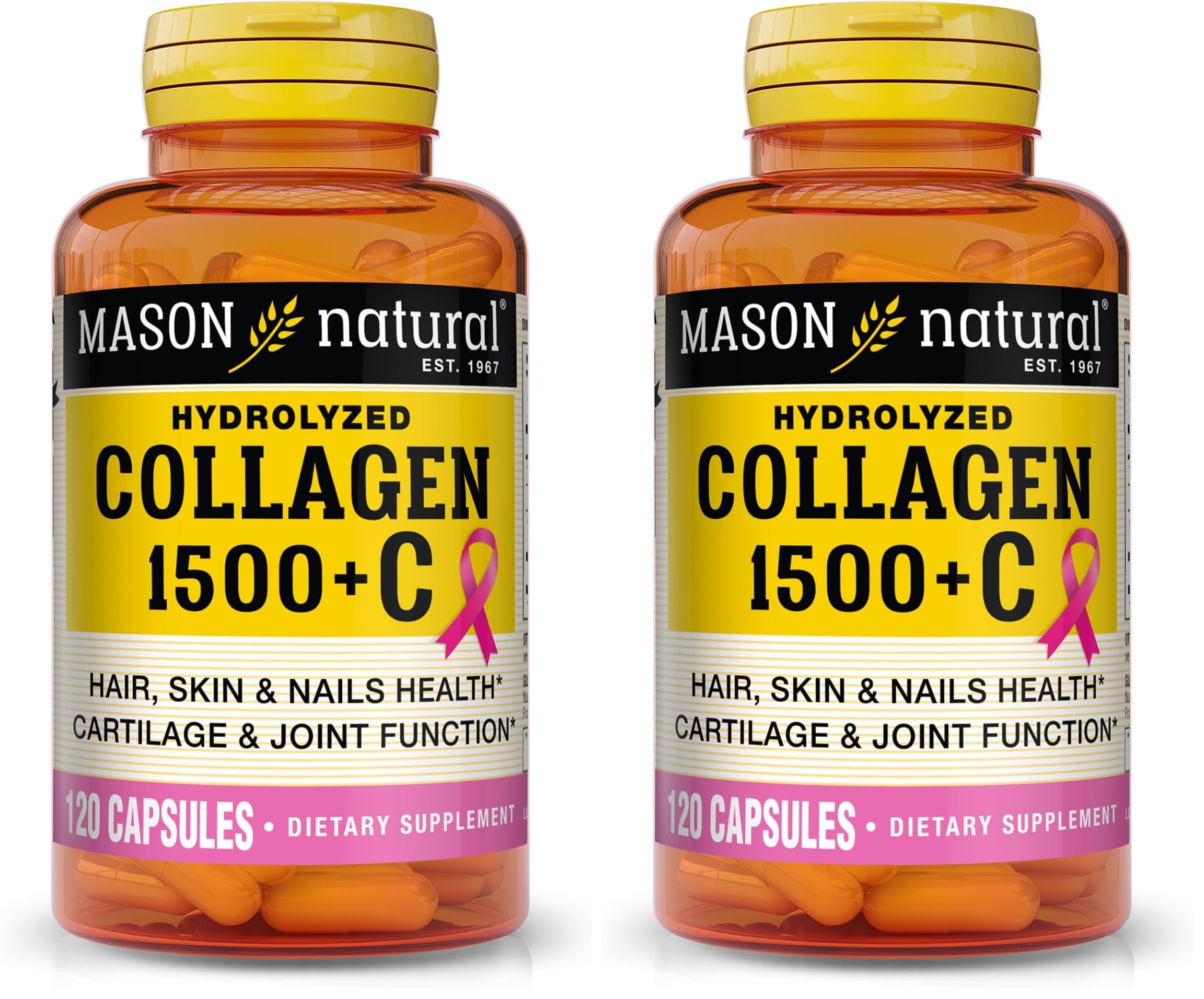 Pack of Mason Natural 1500mg collagen with vitamin C, biotin and calcium (2 packs)