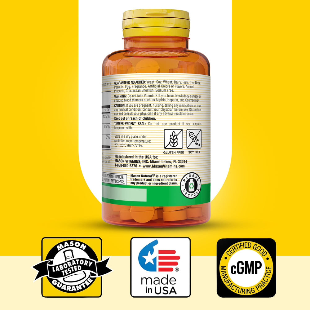 Mason Natural logo indicating 50 years of trusted quality
