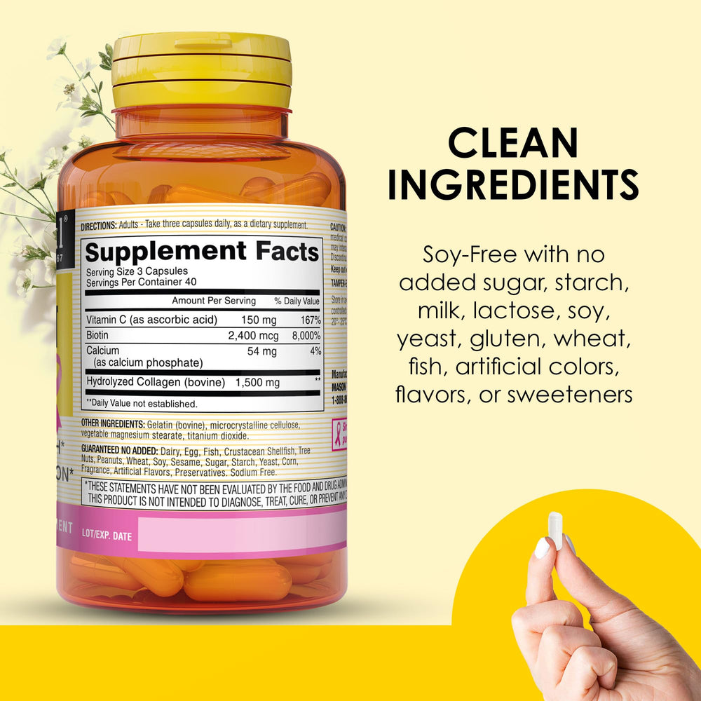 Clean ingredient statement for Mason Natural supplement