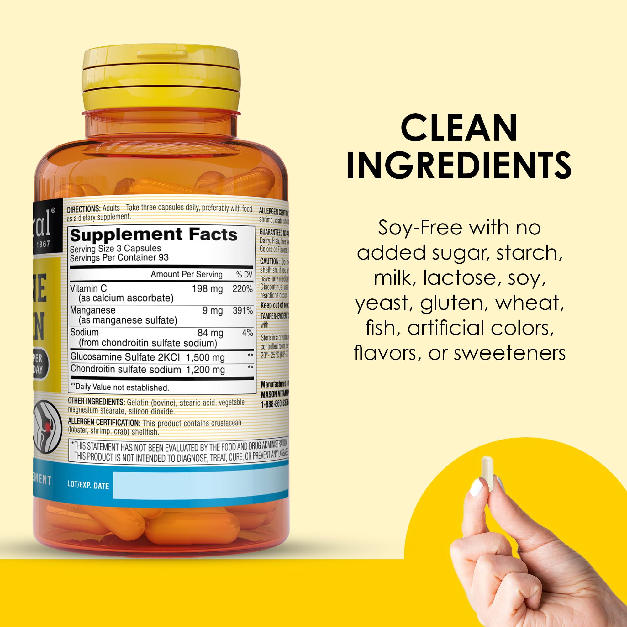 Clean ingredients statement with no artificial colors, flavors, or preservatives