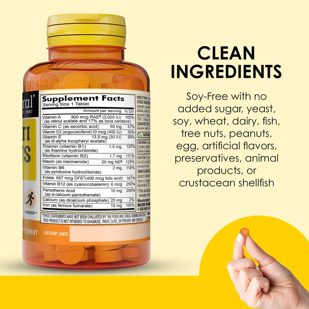 Lifestyle image illustrating daily vitamin routine with Mason Natural bottle