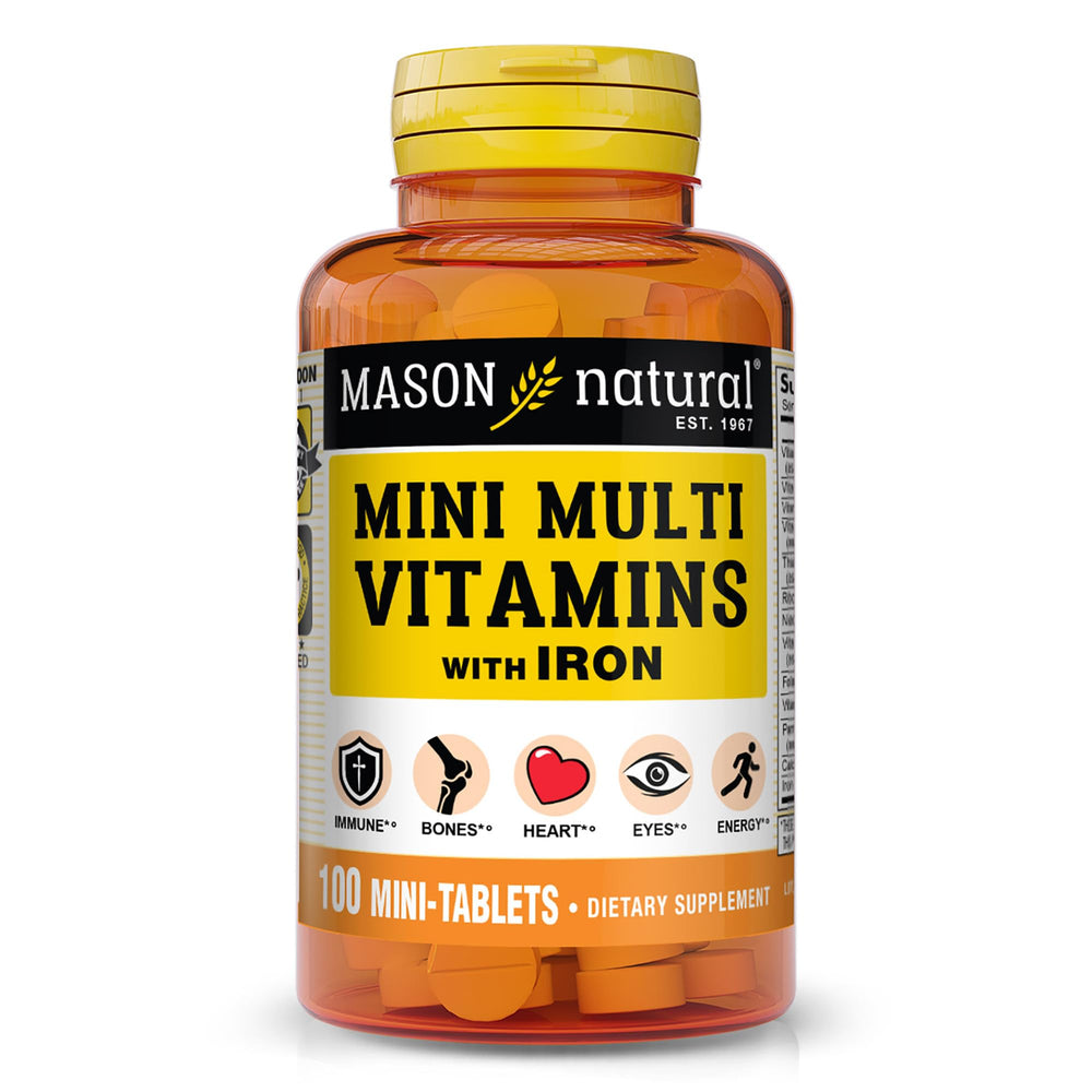 Front view of Mason Natural Daily Mini Multi Vitamins bottle with label