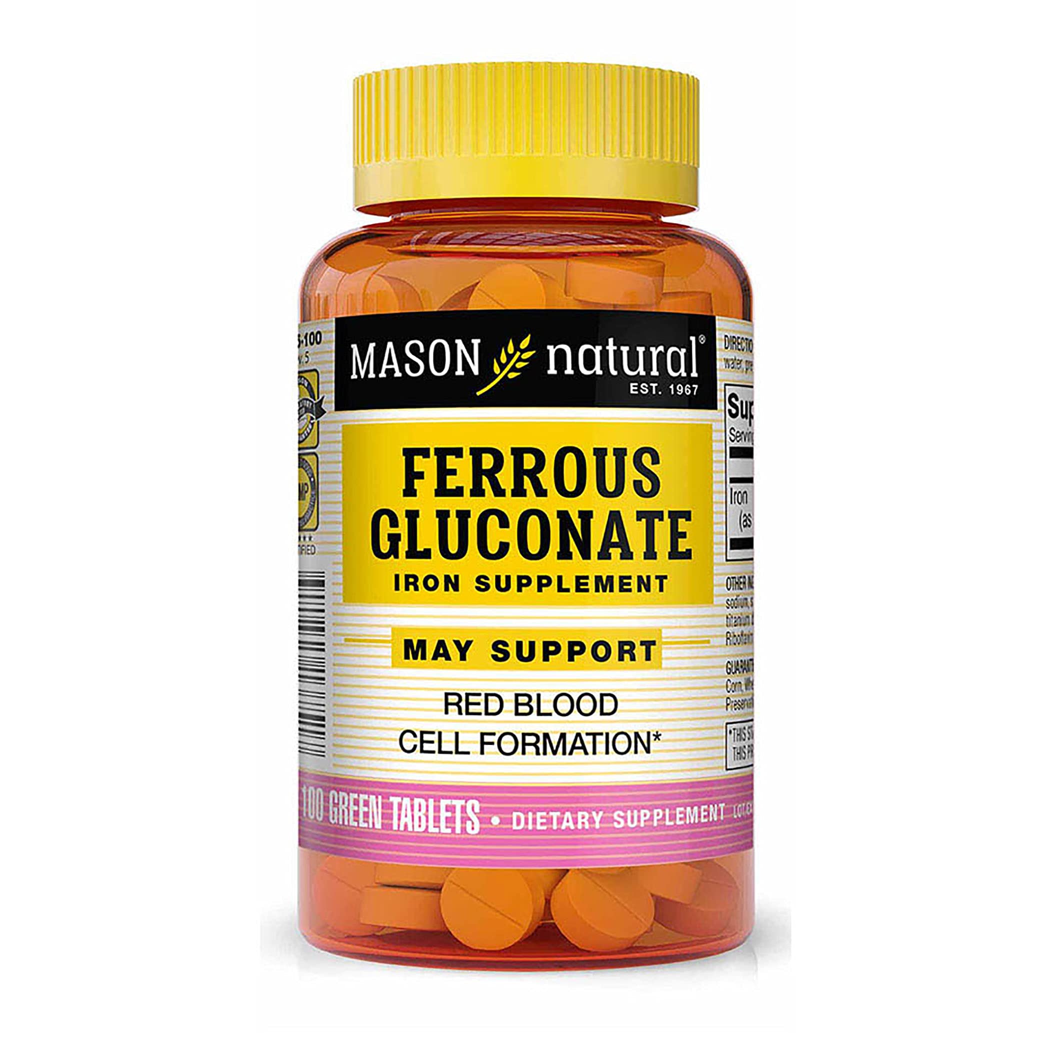 Mason Natural Ferrous Gluconate bottle front view