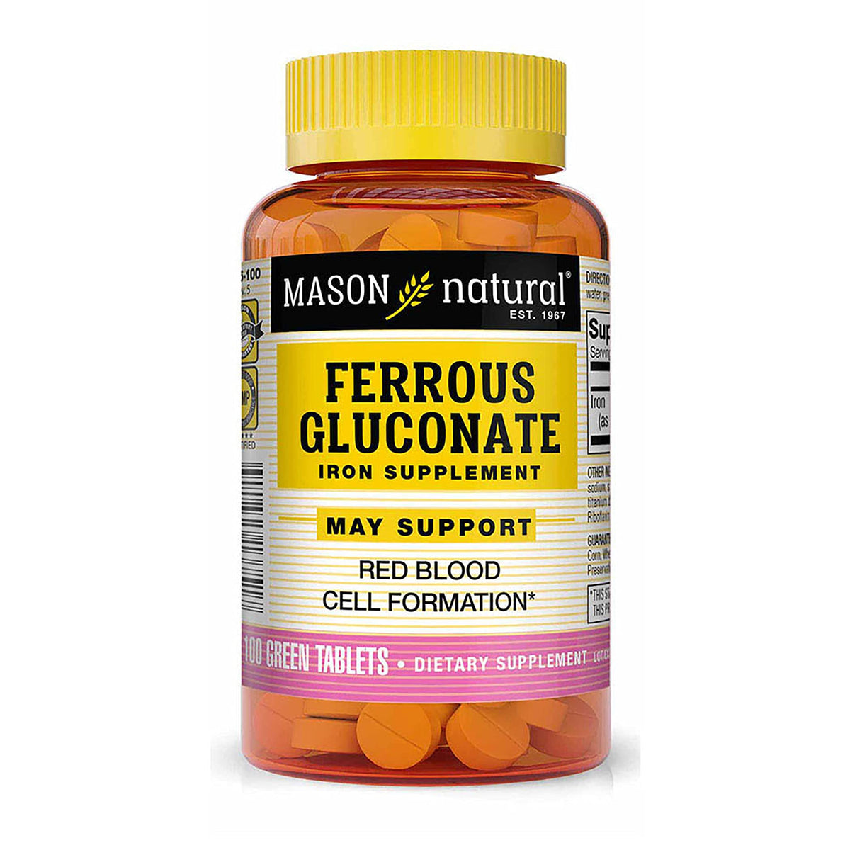 Mason Natural Ferrous Gluconate bottle front view