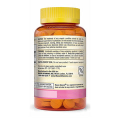 Label showing ingredients and certifications for Mason Natural Ferrous Gluconate
