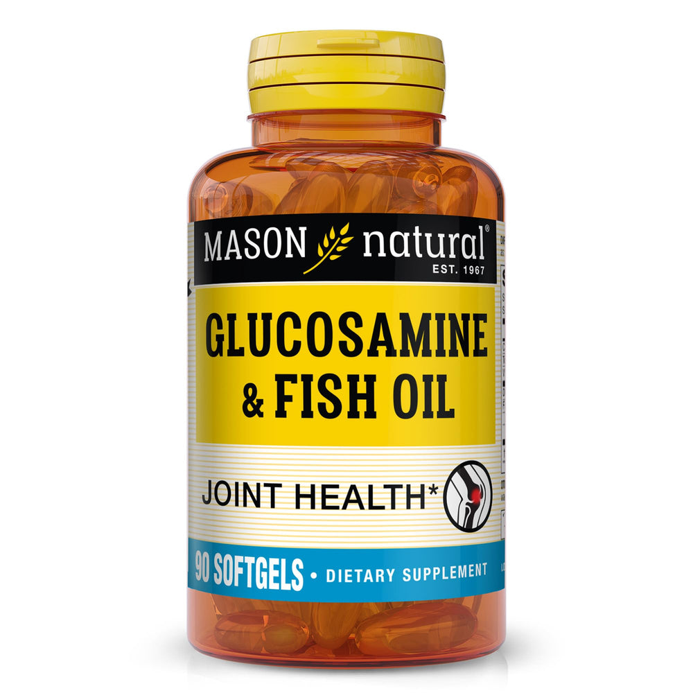 Mason Natural Glucosamine & Fish Oil bottle on white background